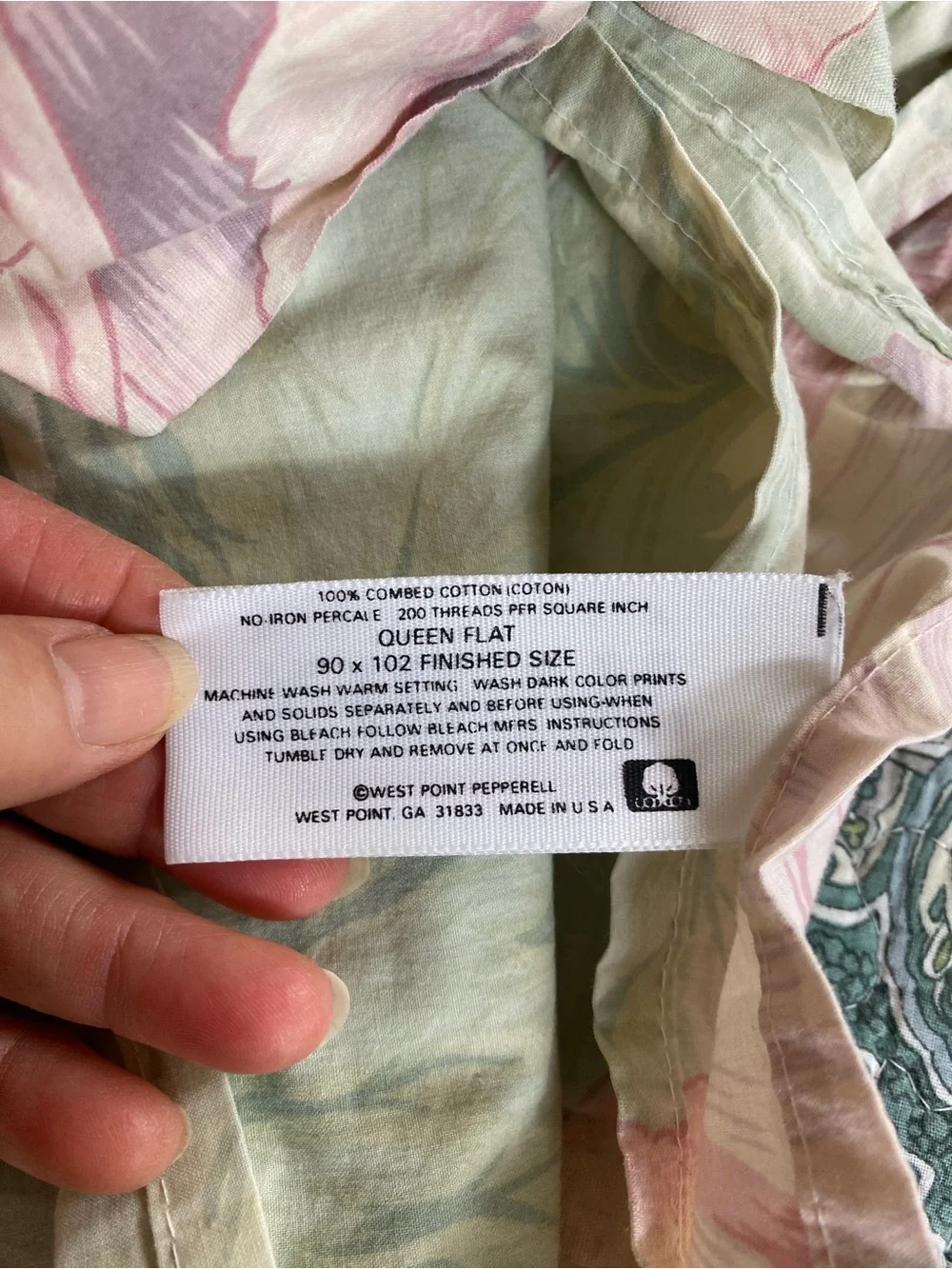 Vintage Blossom Garden Pink & Sage Comforter Martex cotton Flat Sheet